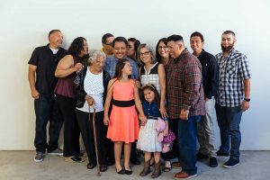Mingo Resendiz celebrating retirement with his family