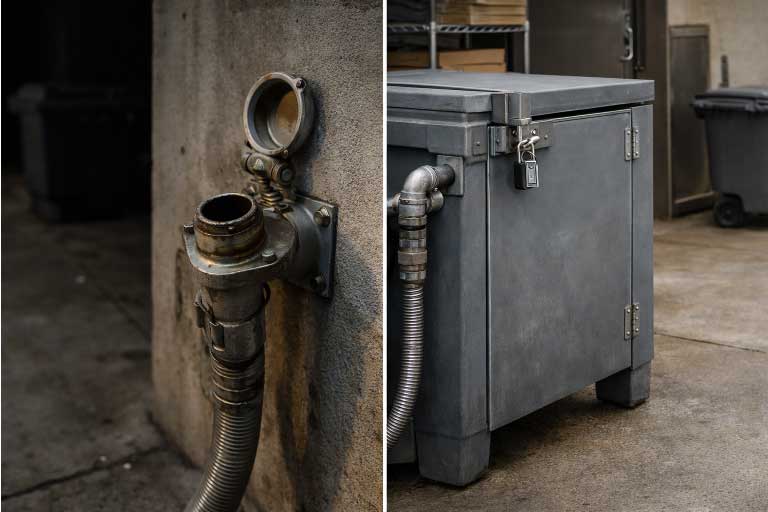 Common warning signs of used cooking oil theft in a restaurant service area